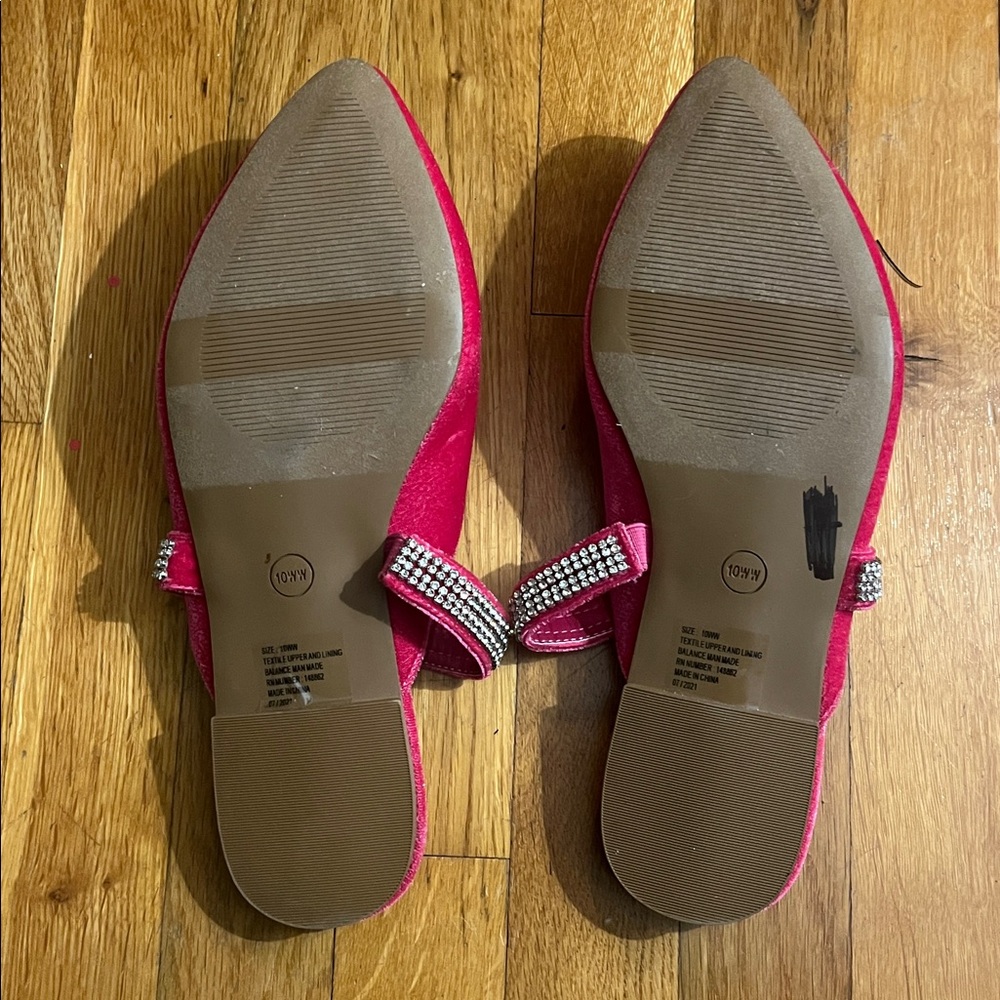 Torrid Fuschia Velvet Pointed Toe Mule with Embellished Strap Flats - Wide Width - Picture 3 of 3